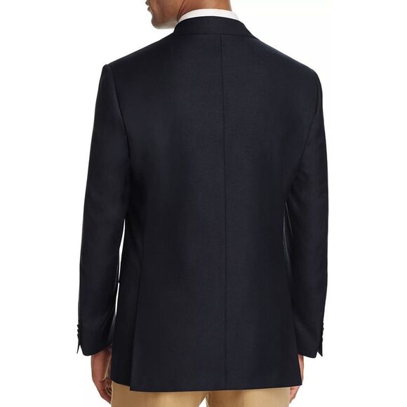 Private Label Mens Super 130's Wool Two Buttons Sport Coat 46 Regular Navy -NWT - Picture 2 of 4